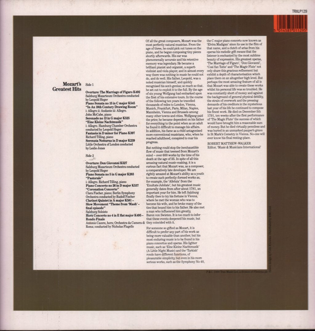 Mozart - Greatest Composers Greatest Hits - Lp