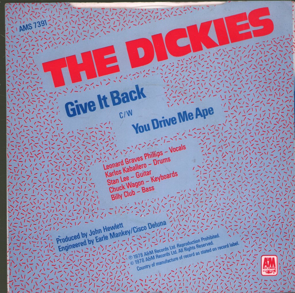 Dickies - Give It Back - 7 Inch