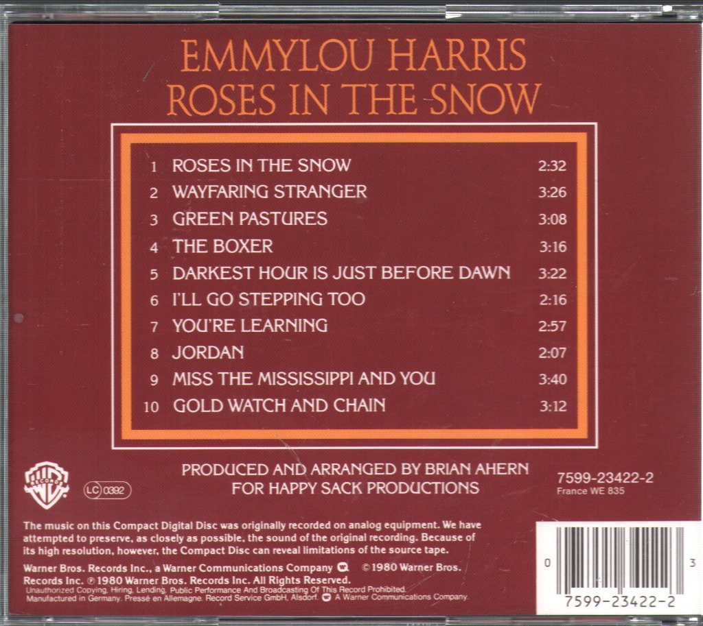 Emmylou Harris - Roses In The Snow - Cd