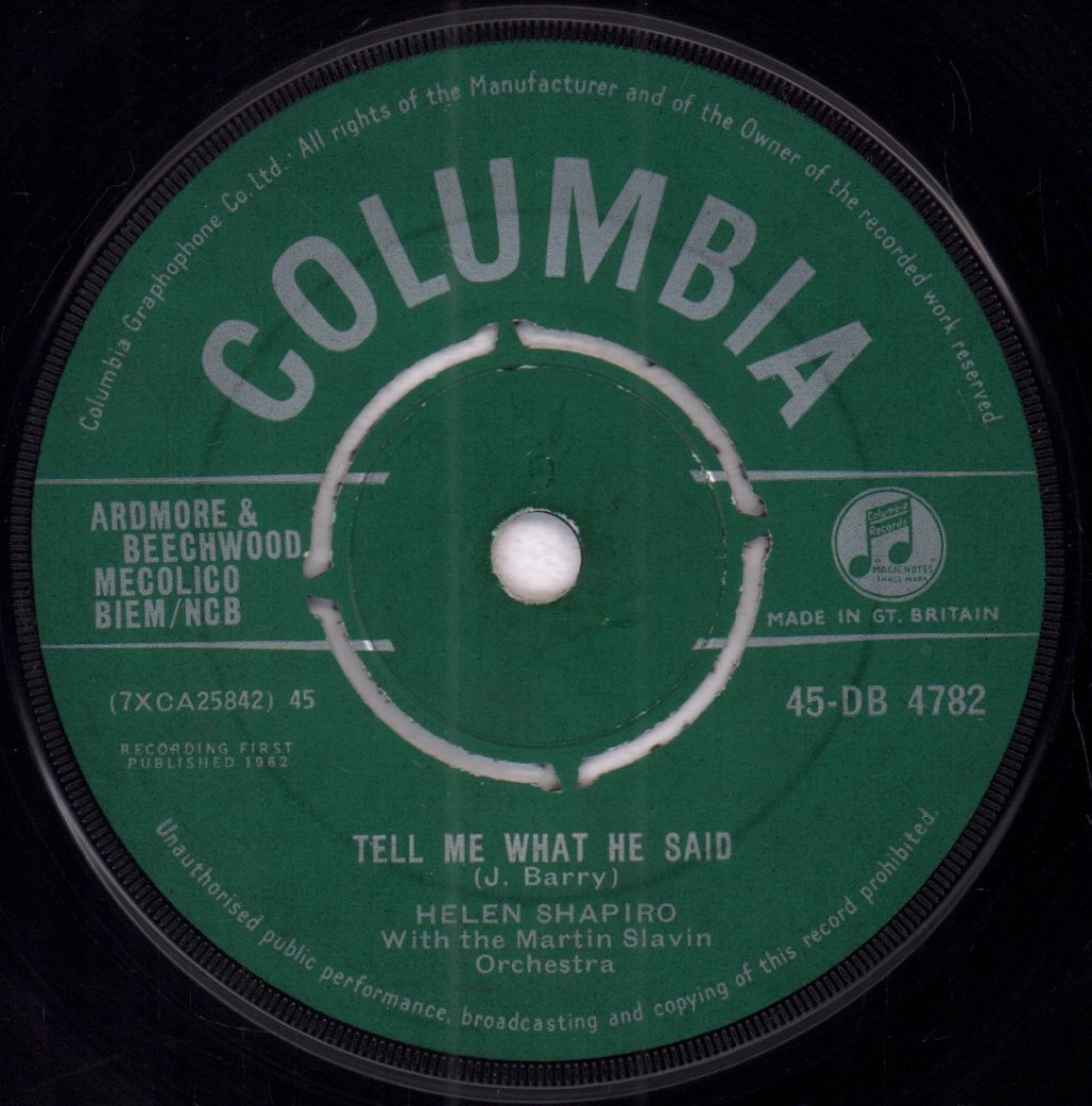 Helen Shapiro - Tell Me What He Said - 7 Inch