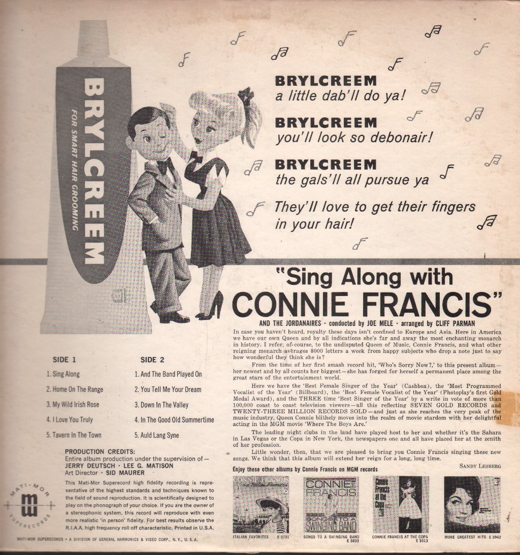 Connie Francis - Sing Along With - Lp