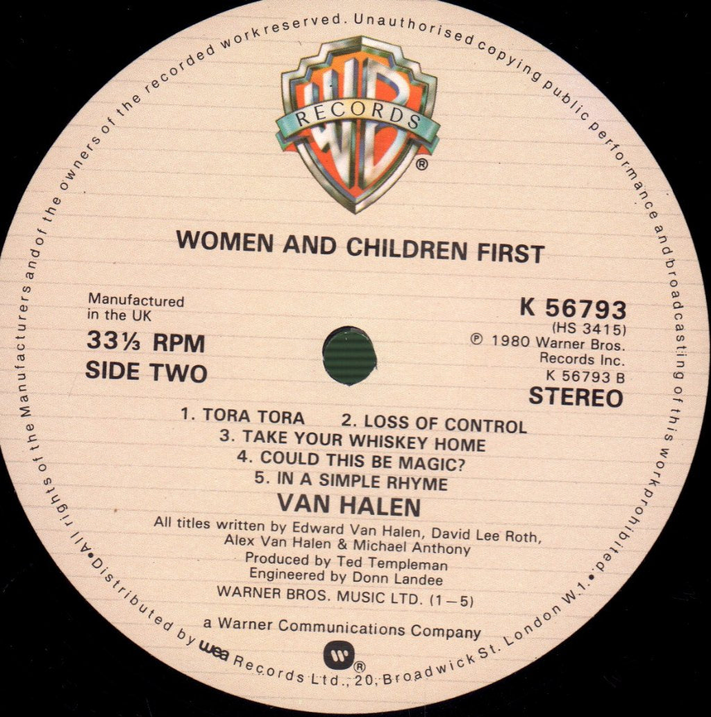 Van Halen - Women And Children First - Lp