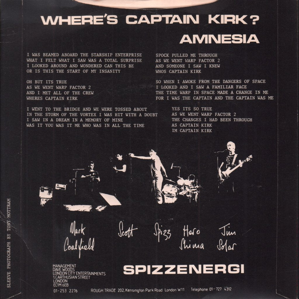 Spizzenergi - Where's Captain Kirk - 7 Inch