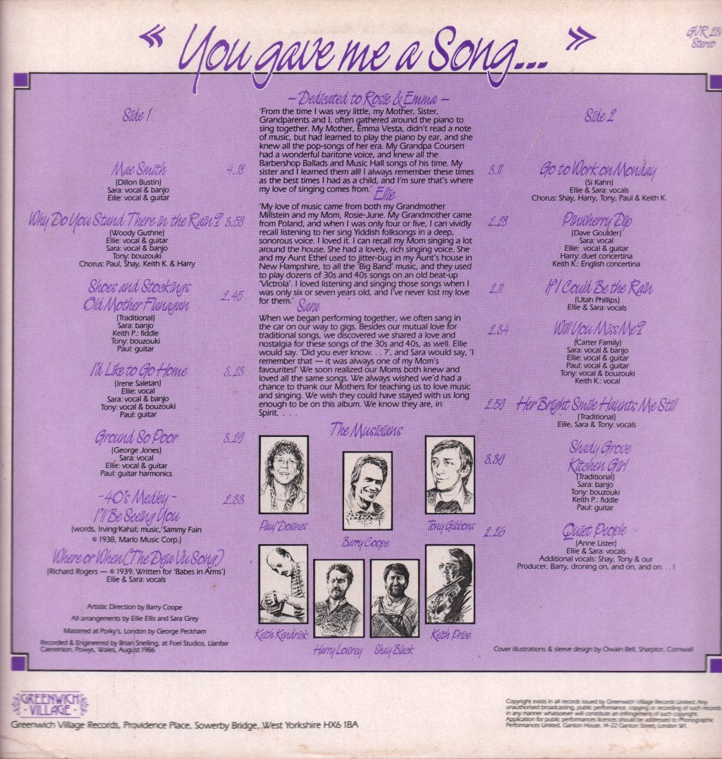 Sara Grey And Ellie Ellis - You Gave Me A Song - Lp