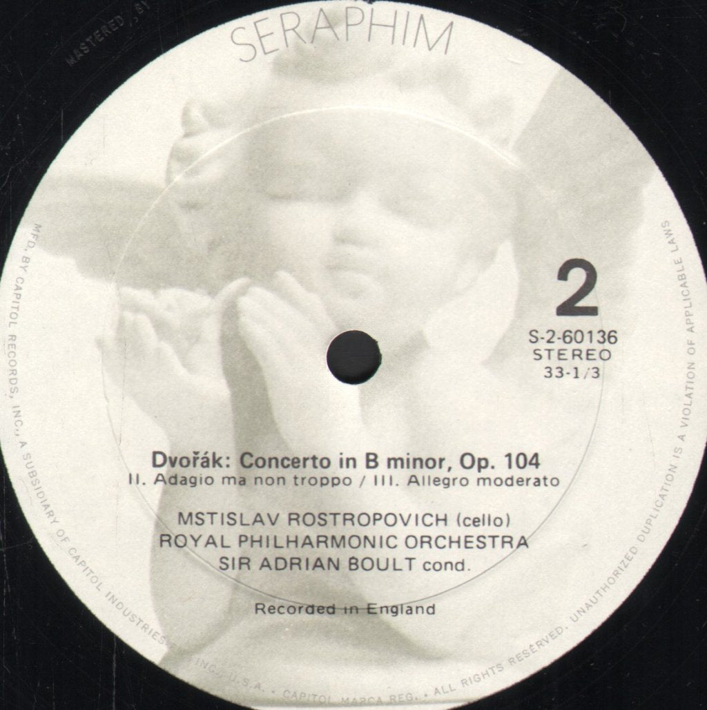Mstislav Rostropovich / Sir Adrian Boult / Royal Philharmonic Orchestra - Dvorak - Concerto In B Minor - Lp