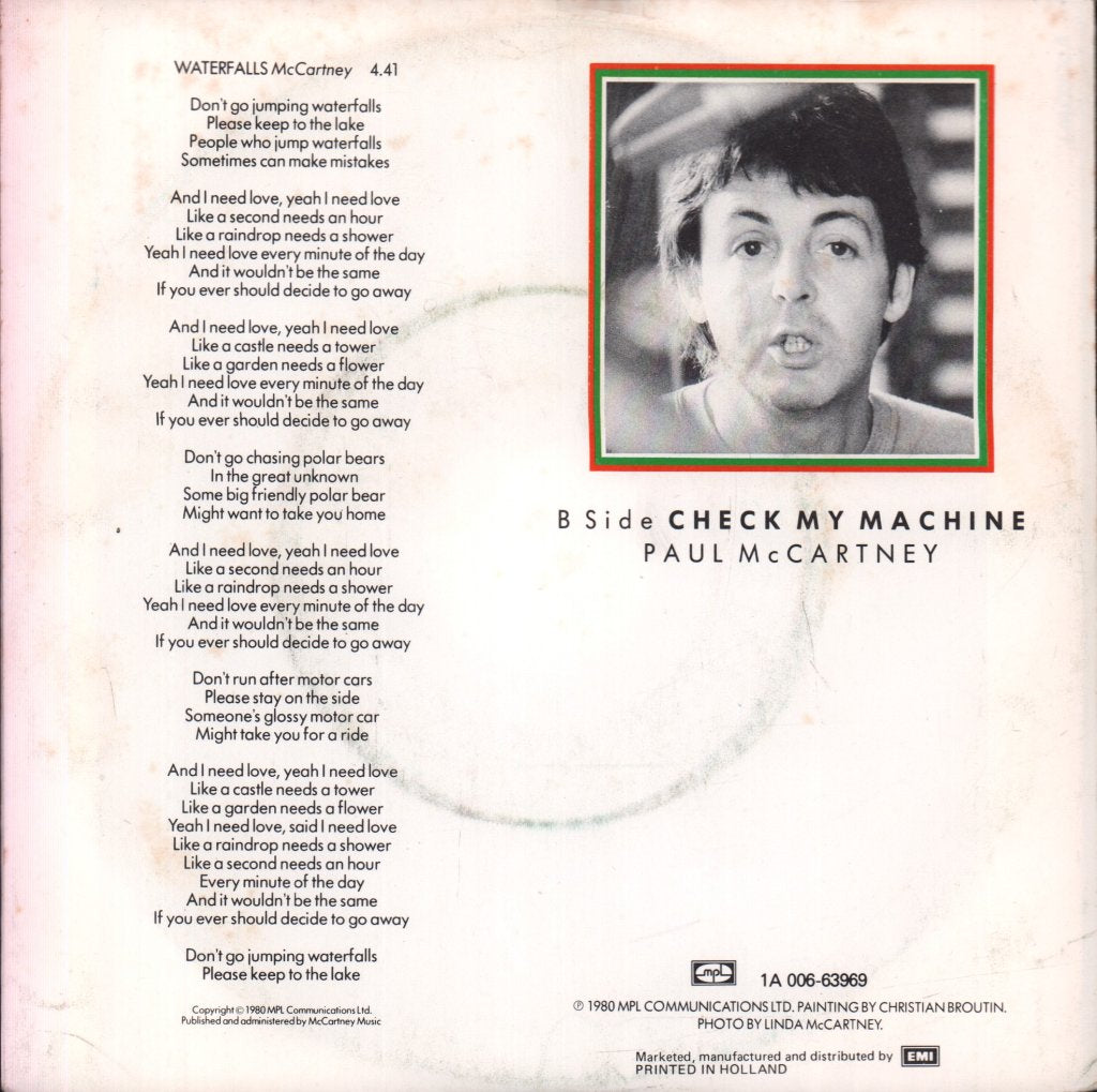 Paul McCartney - Waterfalls - 7 Inch