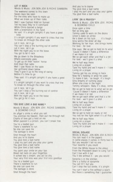 Bon Jovi - Slippery When Wet - Cassette