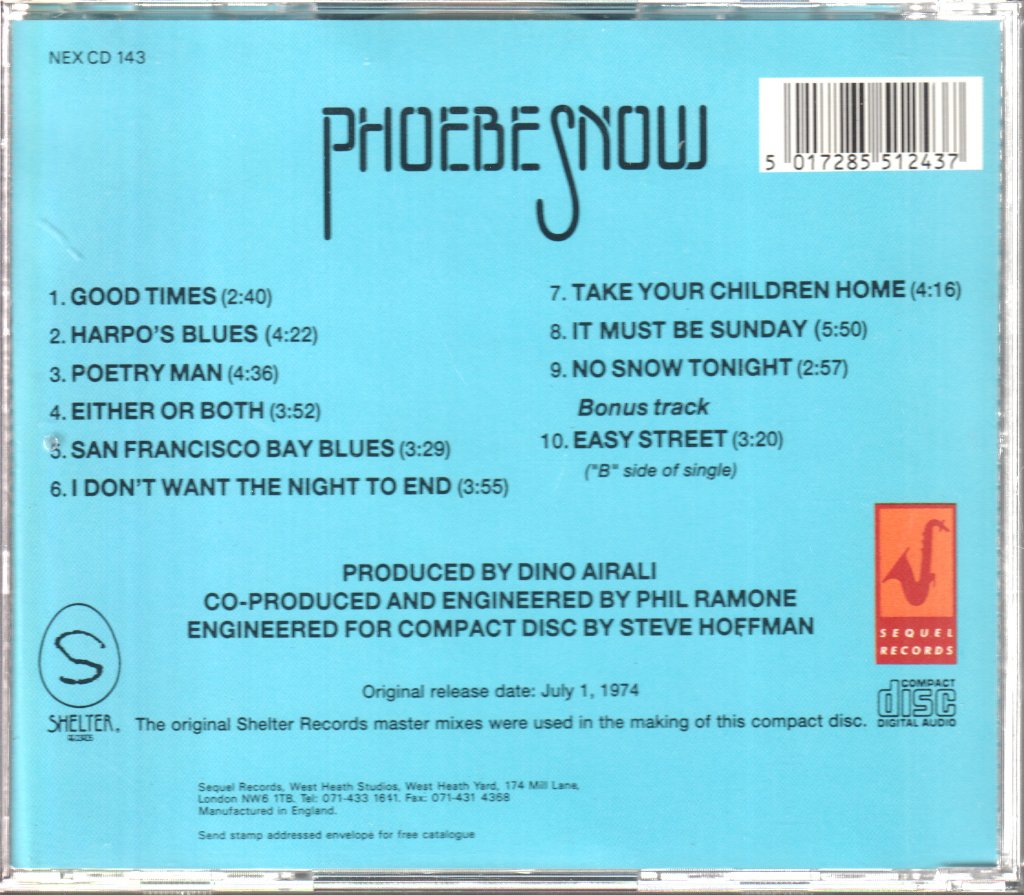 Phoebe Snow - Phoebe Snow - Cd