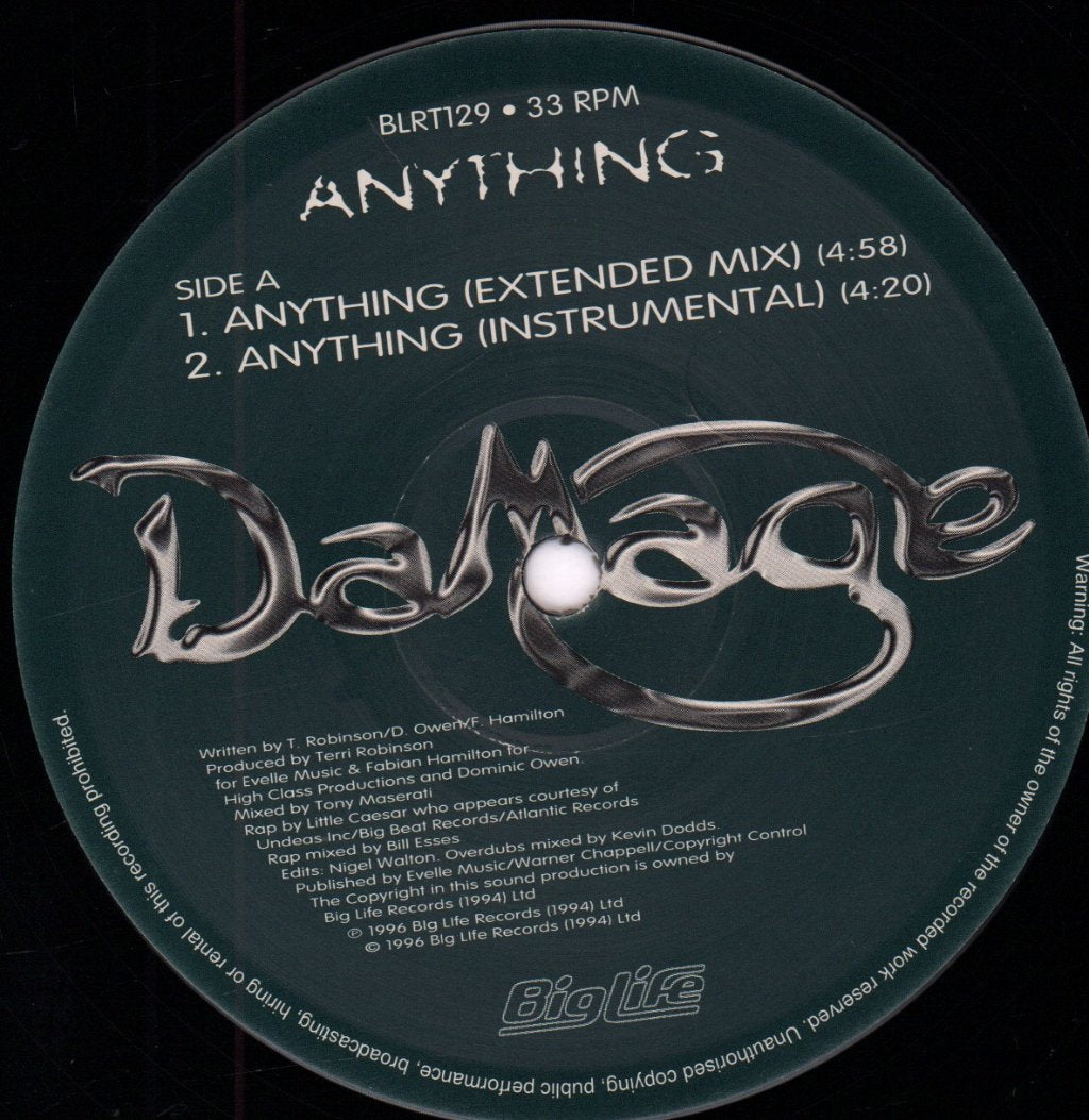 Damage (R And B/Boyband) - Anything - 12 Inch