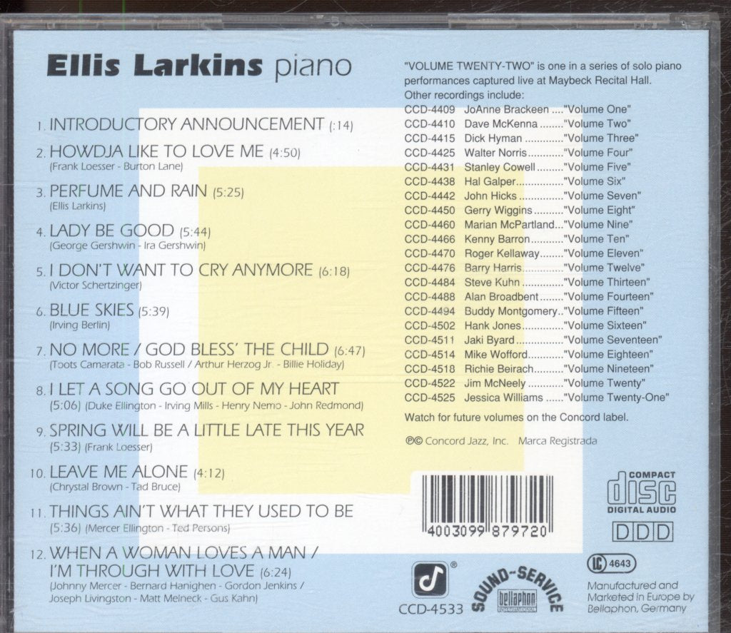 Ellis Larkins - At Maybeck - Cd