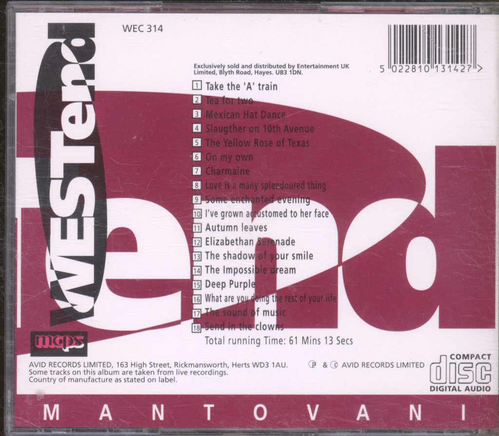 Mantovani - Love Is A Many Splendoured Thing - Cd