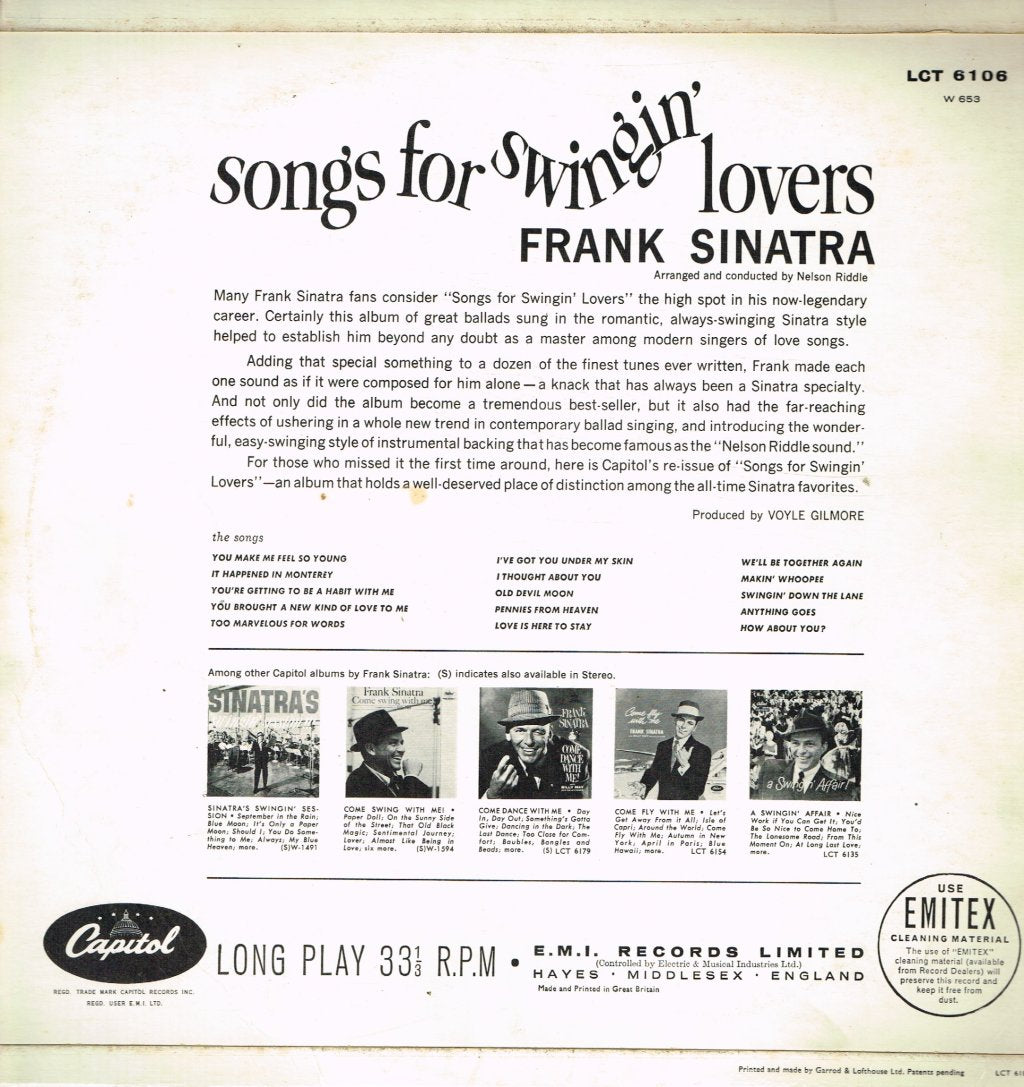 Frank Sinatra - Songs For Swingin' Lovers - Lp