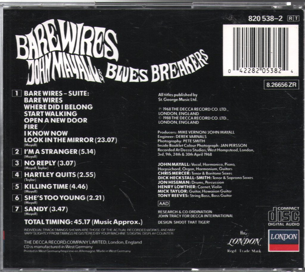 John Mayall & The Bluesbreakers - Bare Wires - Cd