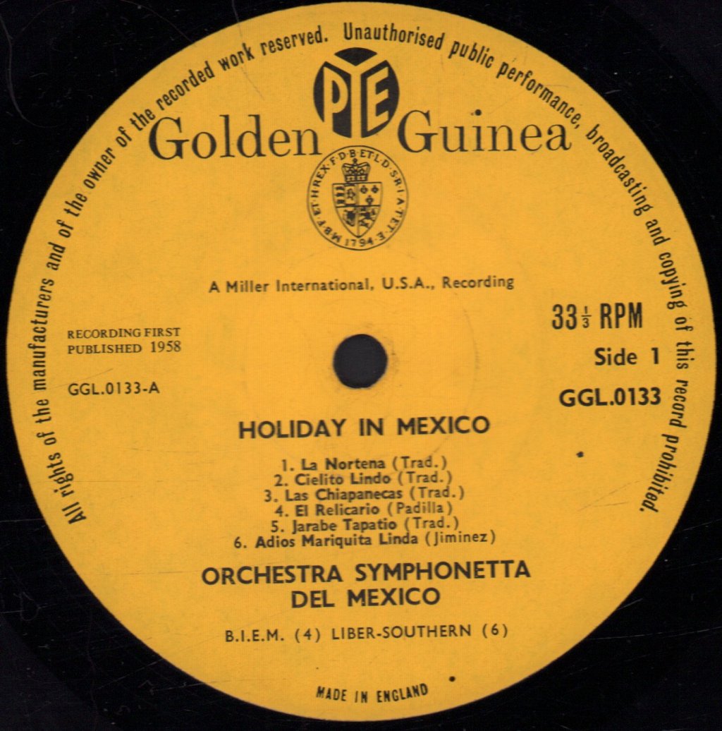 orchestra symphonetta del mexico - Holiday In Mexico - Lp