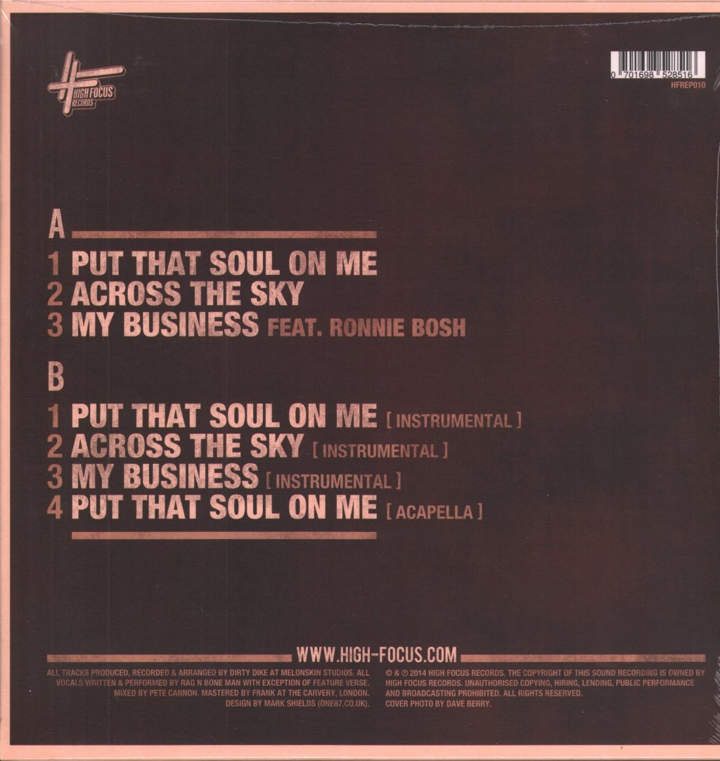 Rag'n'Bone Man - Put That Soul On Me - 12 Inch