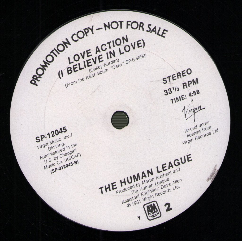 Human League - Don't You Want Me (Special Extended Dance Version) / Love Action (I Believe In Love) - 12 Inch