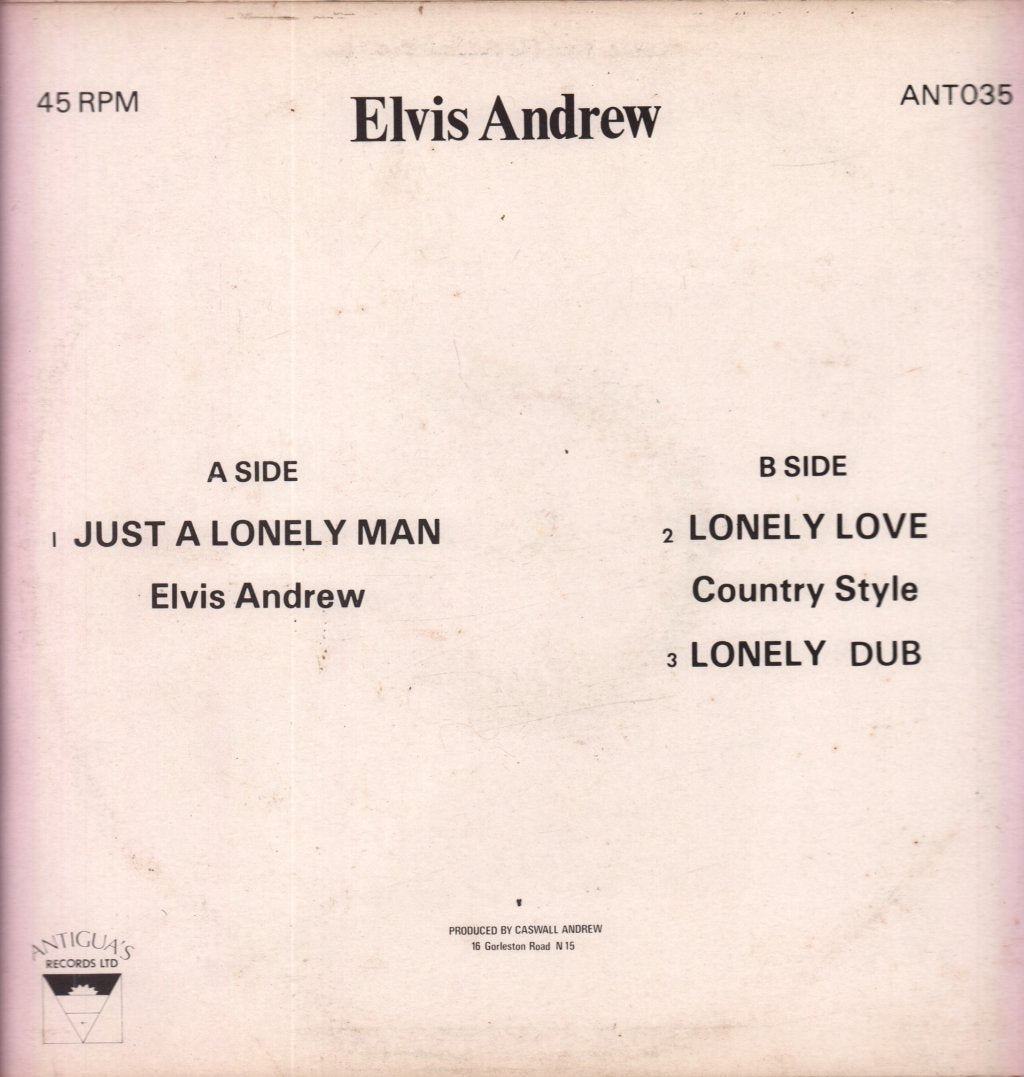Elvis Andrew - Just A Lonely Man - 12 Inch