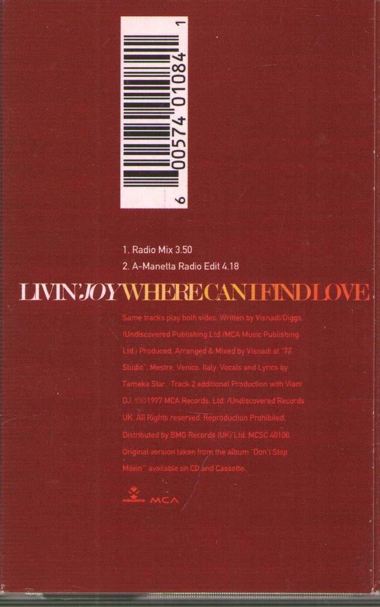 Livin' Joy - Where Can I Find Love - Cassette