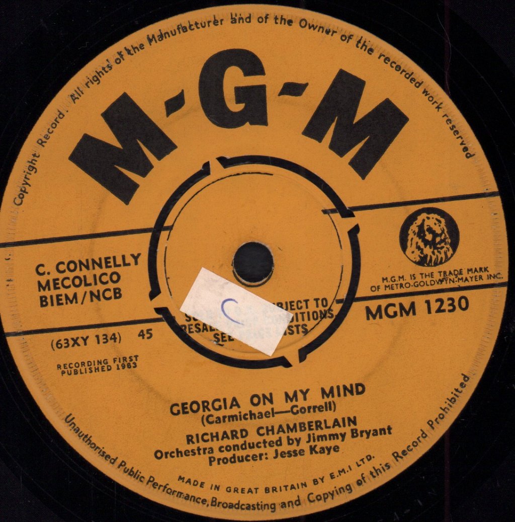 Richard Chamberlain - Georgia On My Mind - 7 Inch