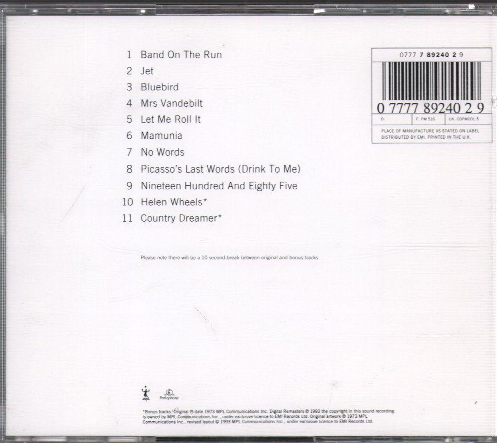 Wings - Band On The Run - Cd