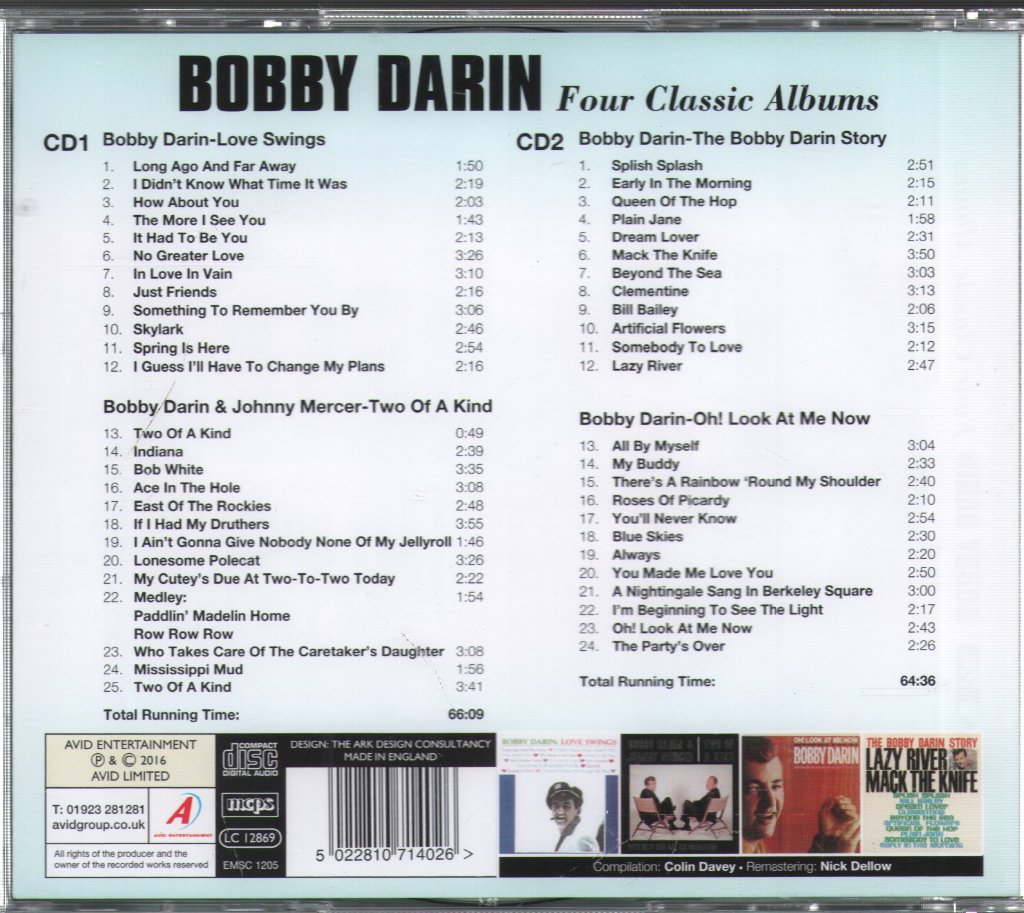 Bobby Darin - 4 Classic Albums - Double Cd
