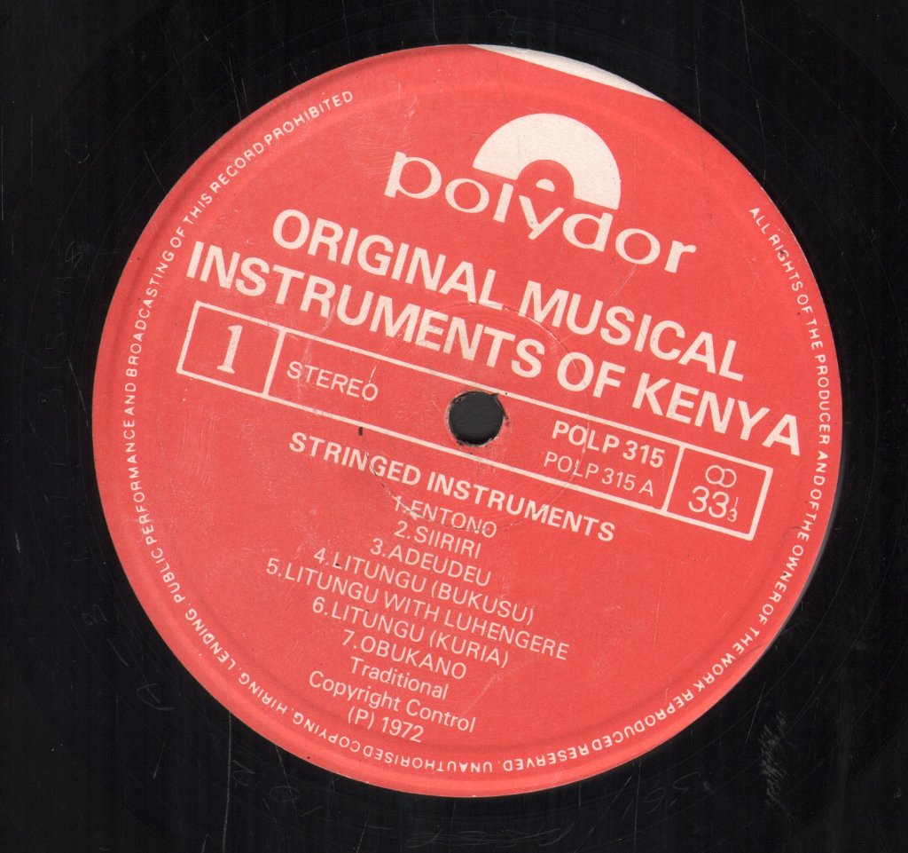 Various Artists - Original Musical Instruments Of Kenya - Lp