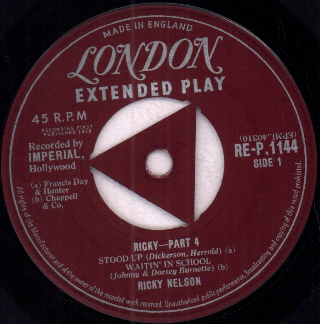 Ricky Nelson - Ricky Part 4 - 7 Inch
