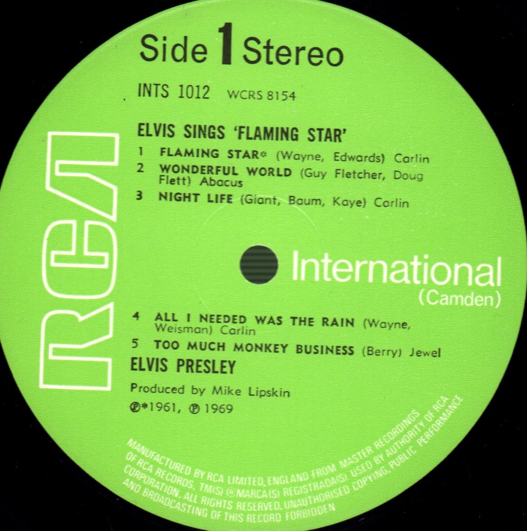 Elvis Presley - Flaming Star - Lp