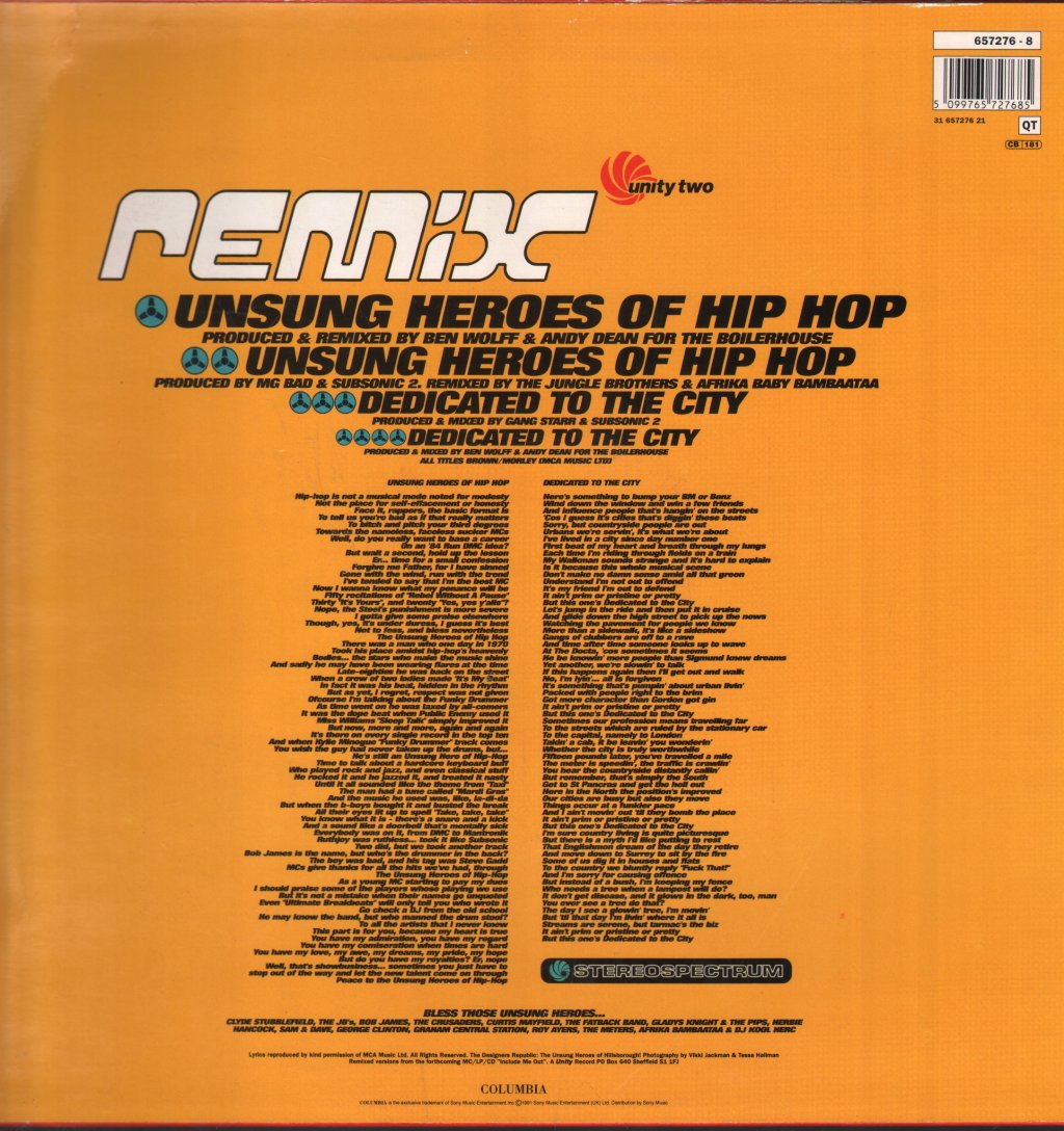 Subsonic 2 - Unsung Heroes Of Hip Hop - 12 Inch