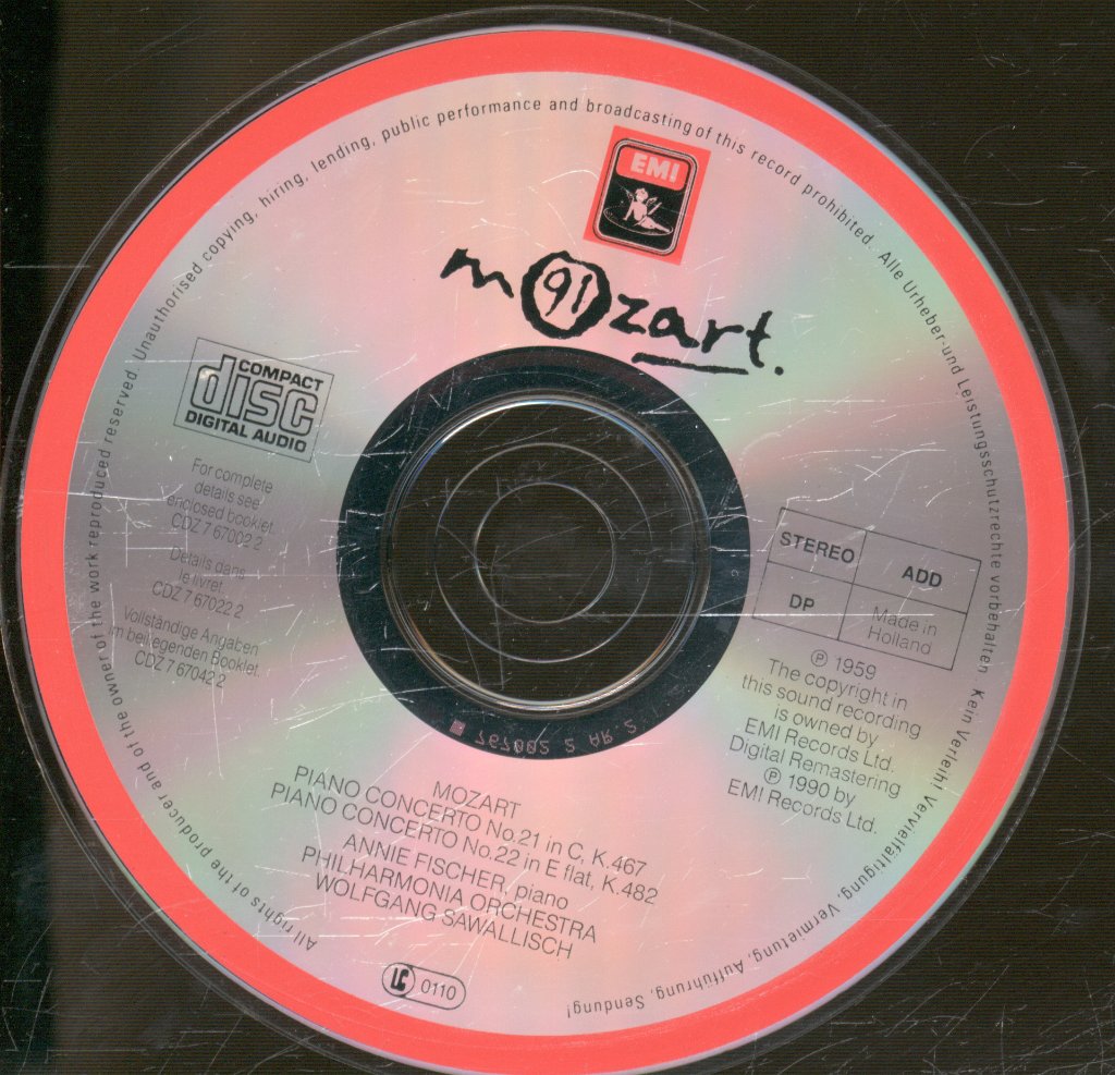 Annie Fischer, Wolfgang Sawallisch - Mozart - Piano Concerto No. 21 & 22 - Cd