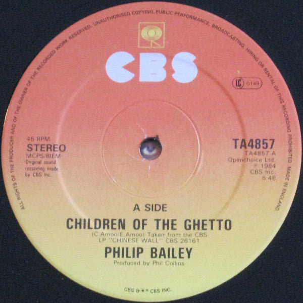 Philip Bailey - Children Of The Ghetto / Photogenic Memory - 12 Inch