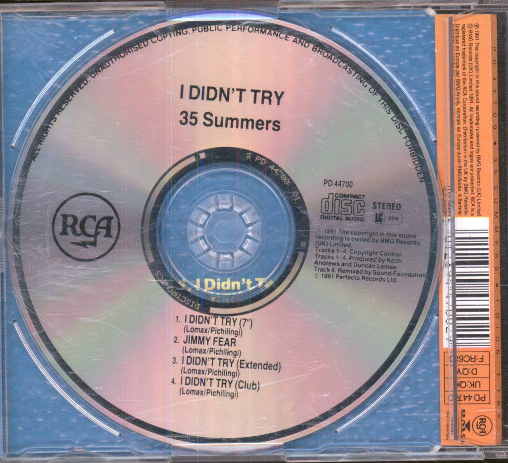 35 Summers - I Didn't Try - Cd