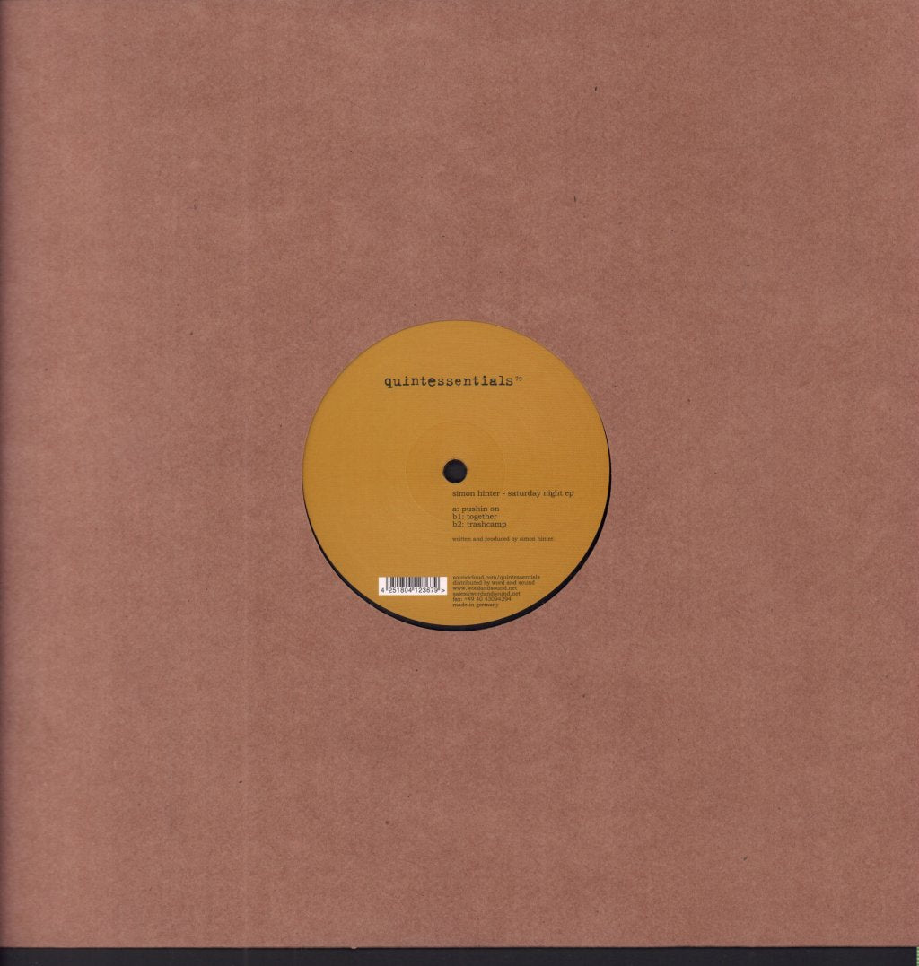 Simon Hinter - SATURDAY NIGHT EP - 12 Inch