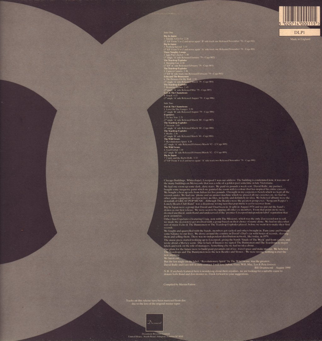 Various Artists - 'The Zoo' Uncaged 1978-1982 - Lp
