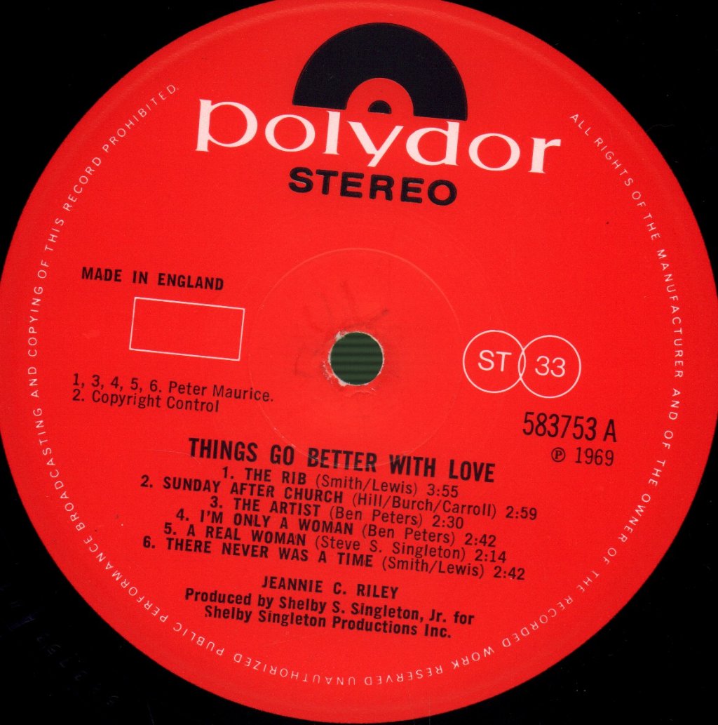 Jeannie C. Riley - Things Go Better With Love - Lp