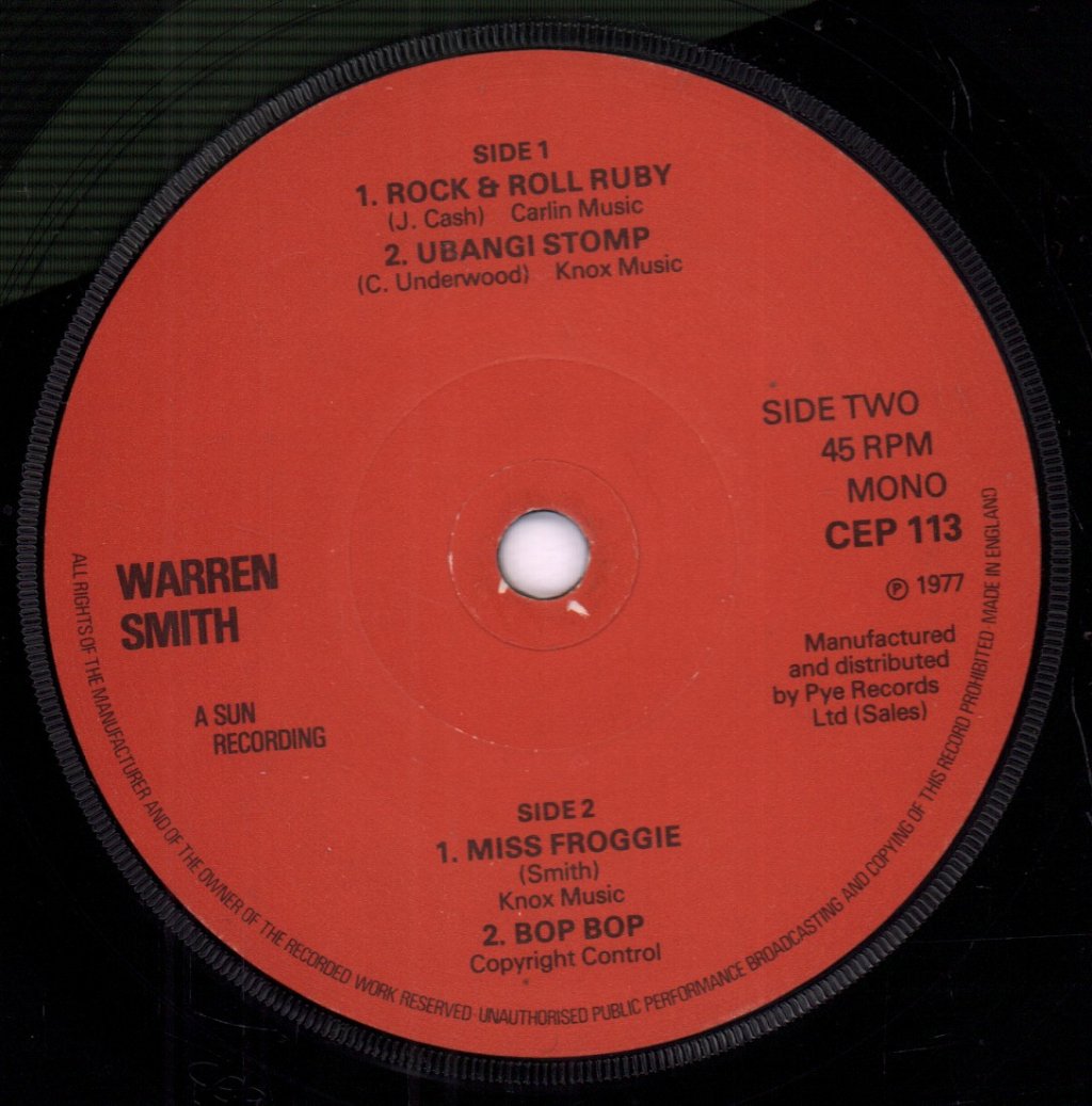 Warren Smith - Rock And Roll Ruby - 7 Inch