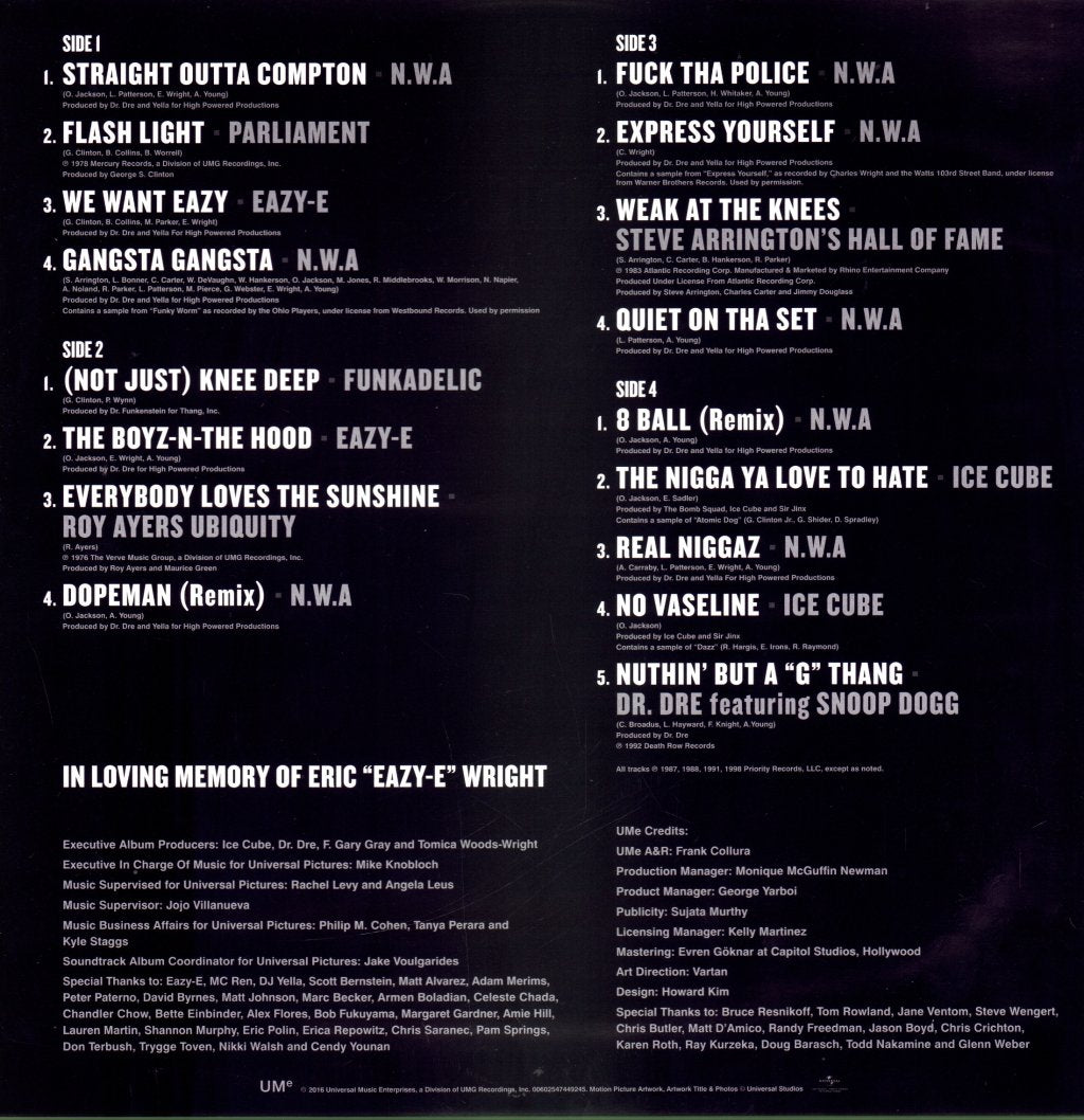 Various Artists - Straight Outta Compton (Music From The Motion Picture) - Double Lp