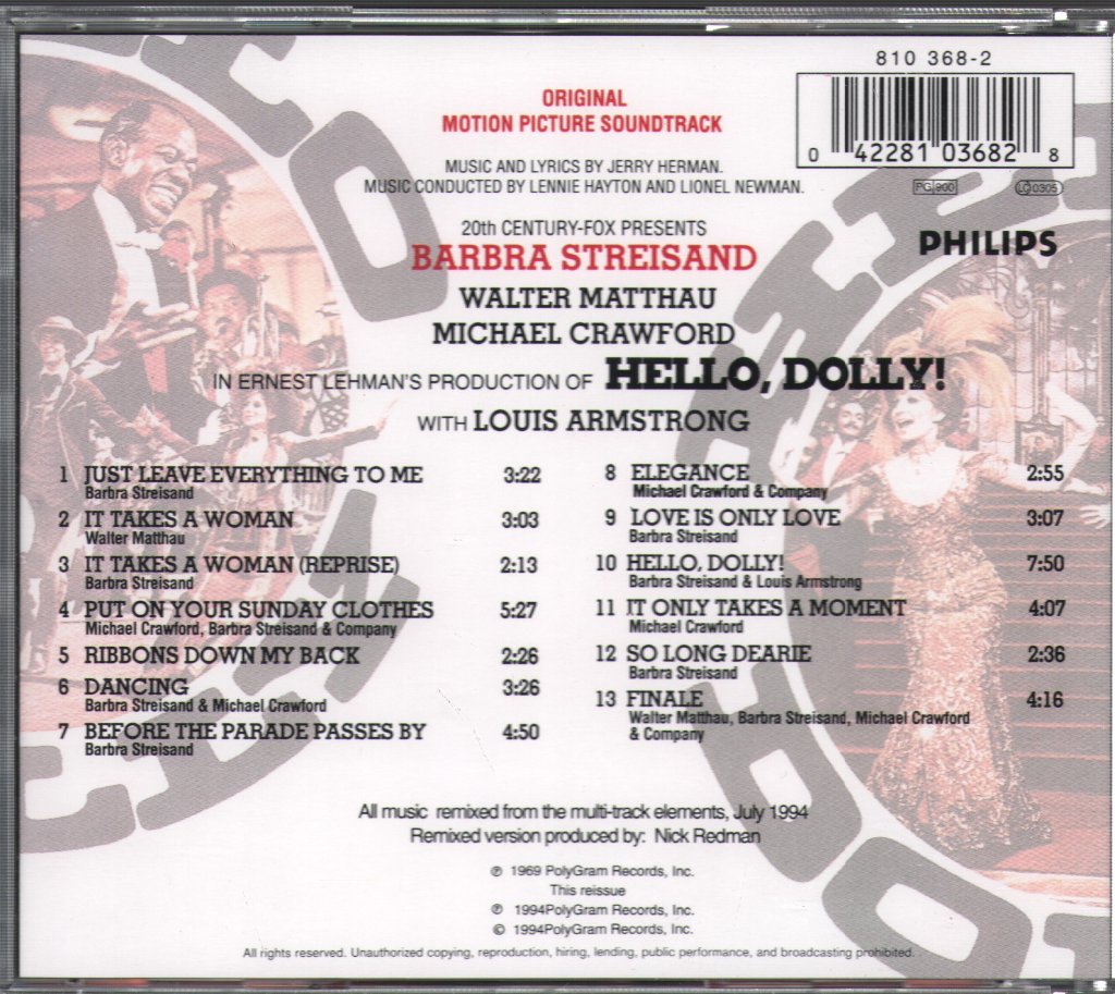 Hello Dolly - Original Motion Picture Soundtrack - Cd