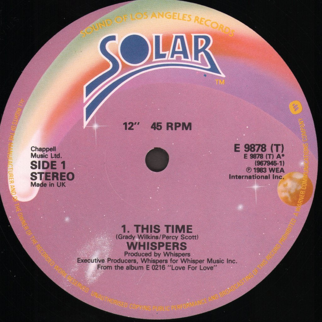 Whispers - This Time - 12 Inch