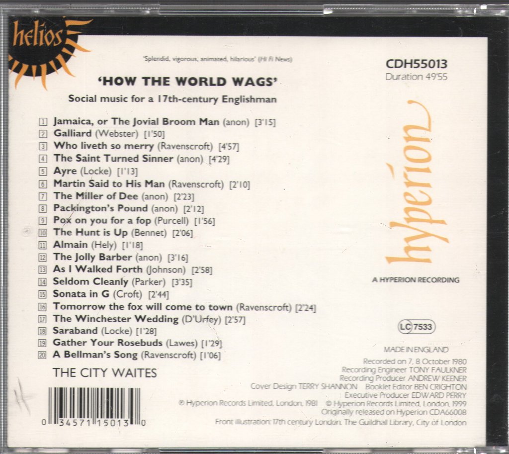 City Waites - How The World Wags - Social Music For A 17th Century Englishman - Cd