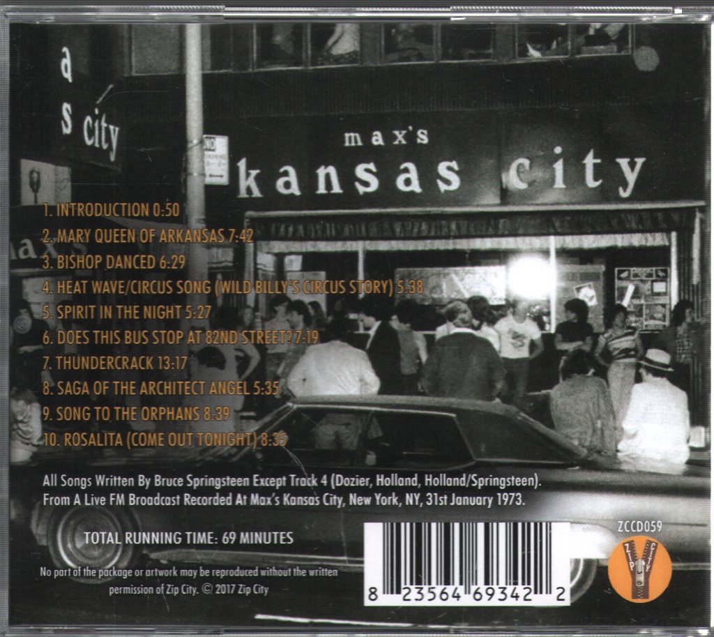 Bruce Springsteen - Max's Kansas City 1973 - Cd