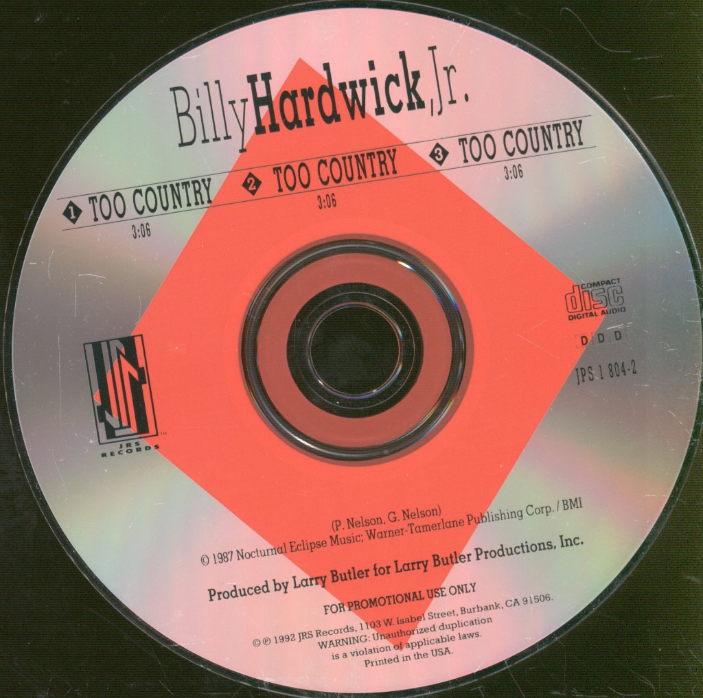 Billy Hardwick Jr - Too Country - Cd