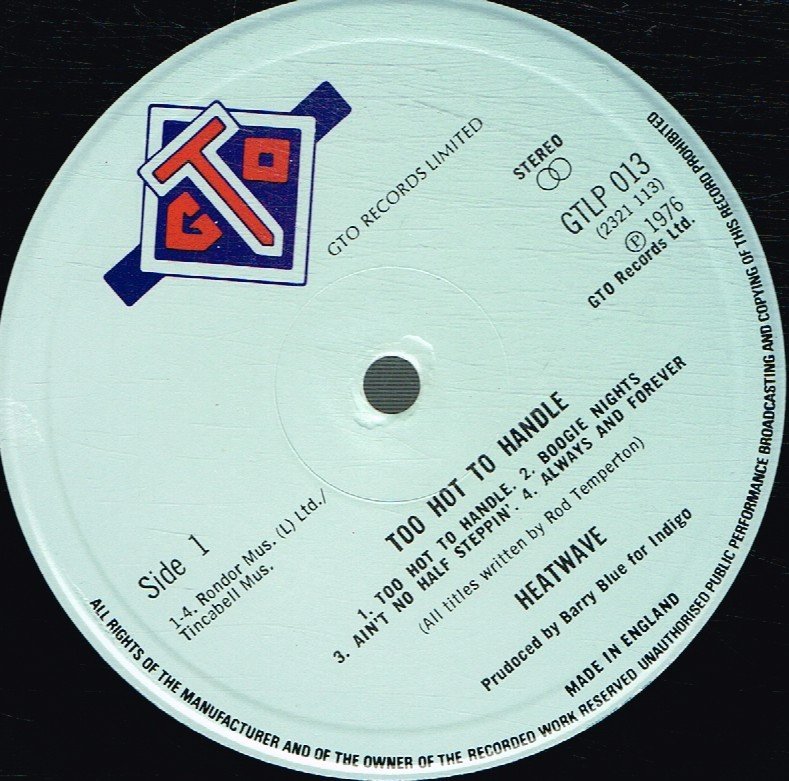 Heatwave - Too Hot To Handle - Lp