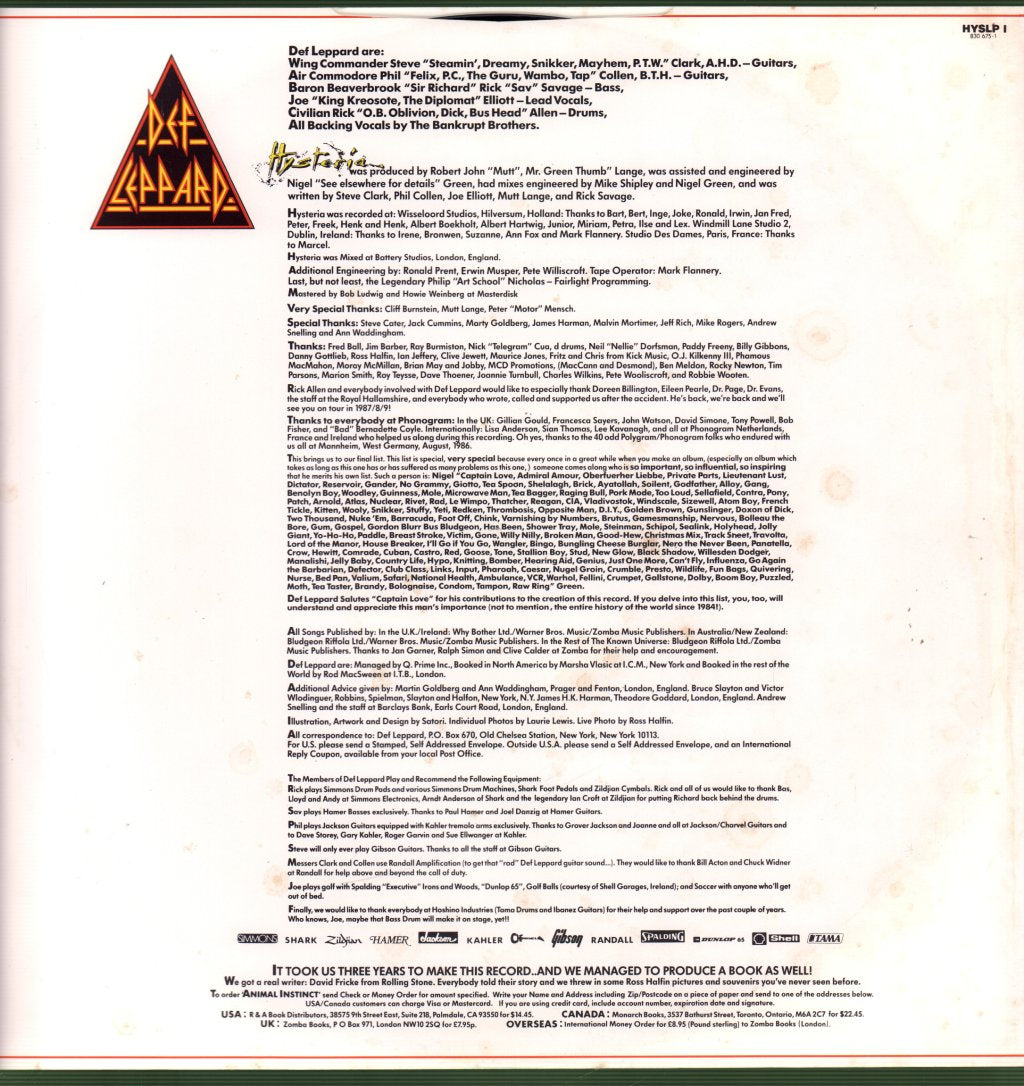 Def Leppard - Hysteria - Lp