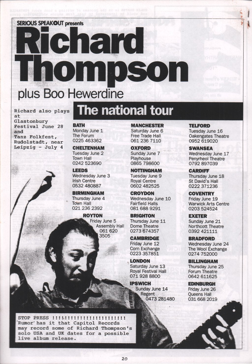 Richard Thompson - Hokey Pokey 27 - Summer 92 - Fanzine