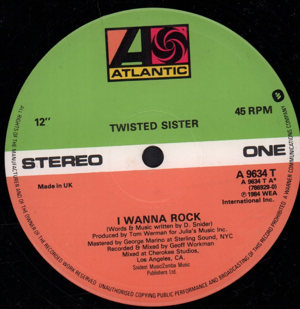Twisted Sister - I Wanna Rock - 12 Inch