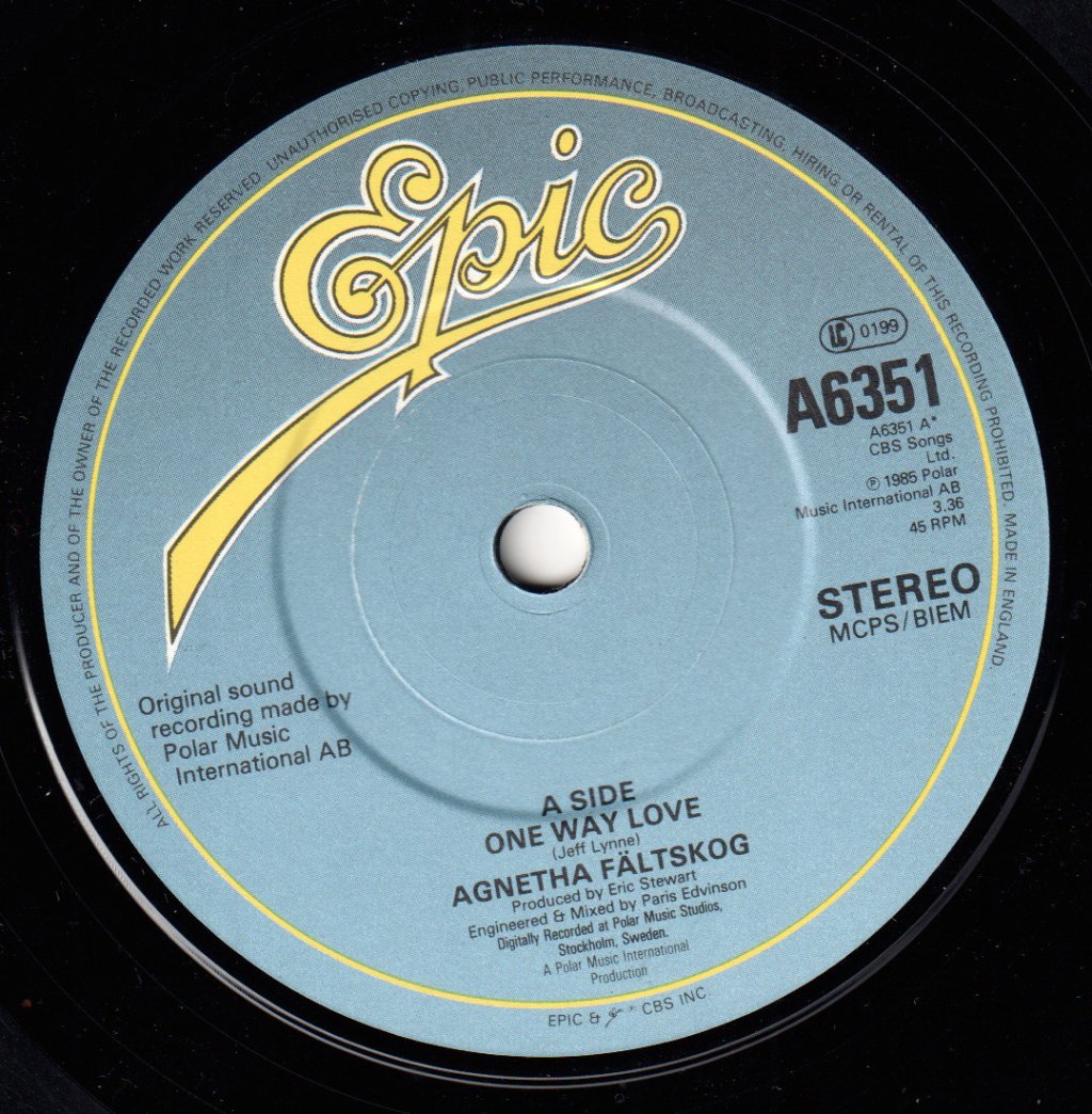 Agnetha Faltskog - One Way Love - 7 Inch