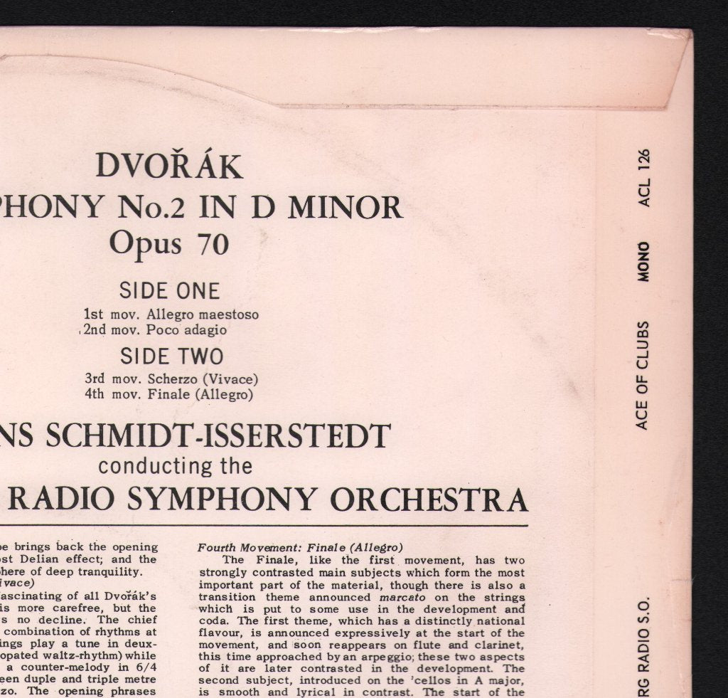 Hans Schmidt Isserstedt / Hamburg Radio Symphony Orch. - Dvorak - Symphony No.2 In D Minor - Lp