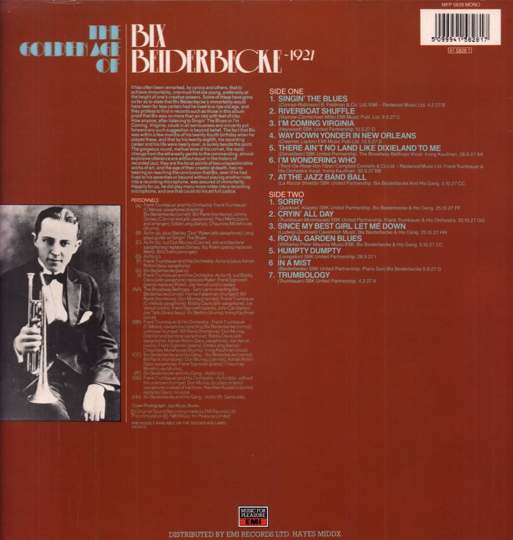 Bix Beiderbecke - Golden Age Of - Lp