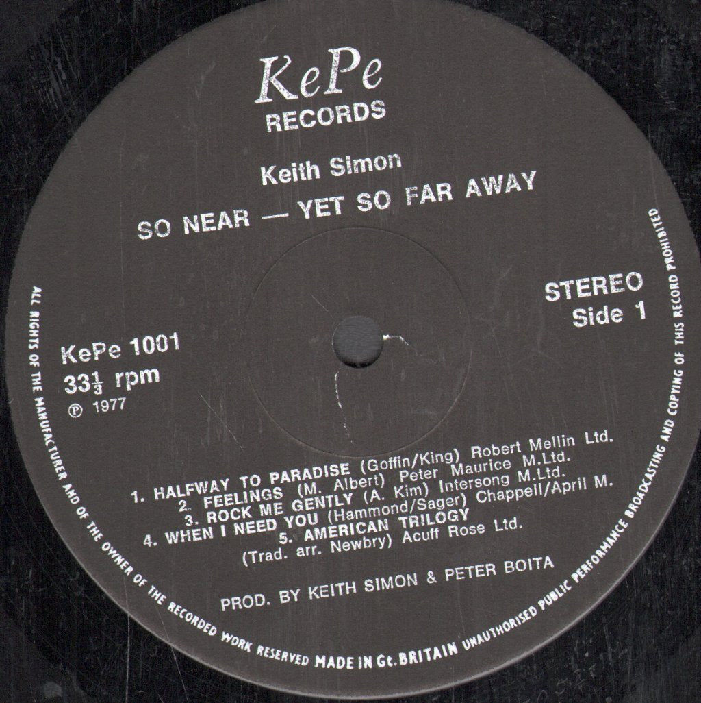 Keith Simon - So Near Yet So Far Away - Lp